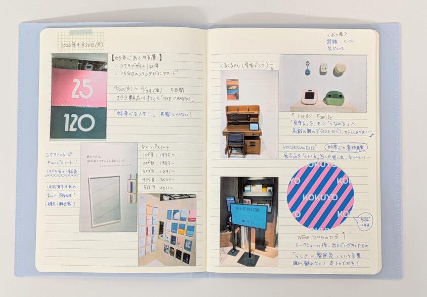 日帰り旅で書いた100均の貼るだけ旅ノート